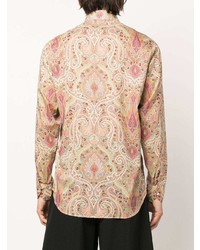 Chemise à manches longues imprimée cachemire rose Etro