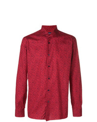 Chemise à manches longues imprimée cachemire rouge Borriello