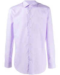 Chemise à manches longues imprimée cachemire violet clair Etro