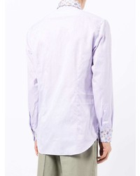 Chemise à manches longues imprimée cachemire violet clair Etro