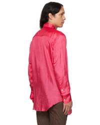 Chemise à manches longues imprimée fuchsia Edward Cuming