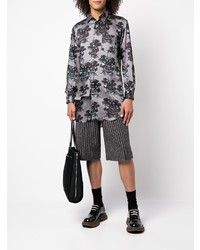 Chemise à manches longues imprimée gris foncé Comme Des Garcons Homme Plus