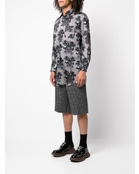 Chemise à manches longues imprimée gris foncé Comme Des Garcons Homme Plus