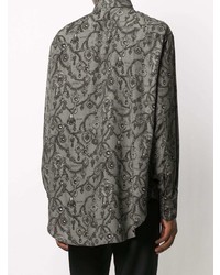 Chemise à manches longues imprimée gris foncé Givenchy