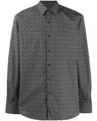 Chemise à manches longues imprimée gris foncé Karl Lagerfeld