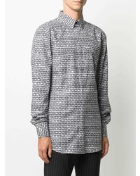 Chemise à manches longues imprimée gris foncé Viktor & Rolf