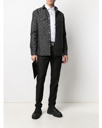 Chemise à manches longues imprimée gris foncé Philipp Plein