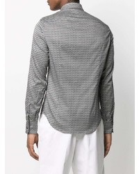 Chemise à manches longues imprimée gris foncé Emporio Armani