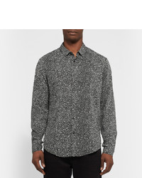 Chemise à manches longues imprimée gris foncé Sandro