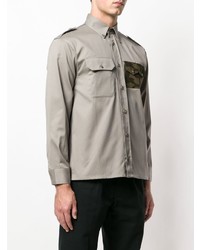 Chemise à manches longues imprimée grise Gosha Rubchinskiy