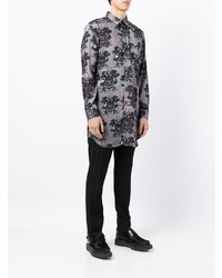 Chemise à manches longues imprimée grise Comme Des Garcons Homme Plus