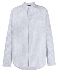 Chemise à manches longues imprimée grise Emporio Armani