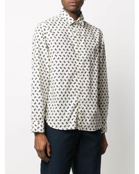 Chemise à manches longues imprimée grise Kenzo