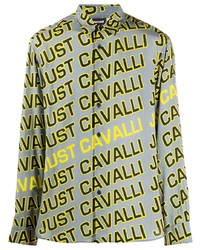 Chemise à manches longues imprimée grise Just Cavalli