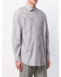 Chemise à manches longues imprimée grise Chalayan