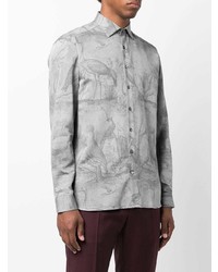 Chemise à manches longues imprimée grise Etro