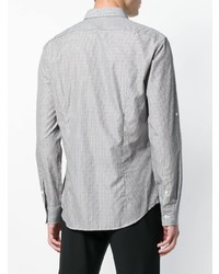 Chemise à manches longues imprimée grise John Varvatos