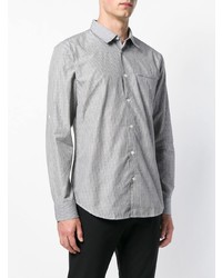 Chemise à manches longues imprimée grise John Varvatos