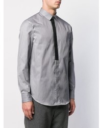 Chemise à manches longues imprimée grise Emporio Armani