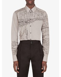 Chemise à manches longues imprimée grise Dolce & Gabbana