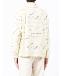 Chemise à manches longues imprimée jaune Bode