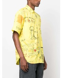 Chemise à manches longues imprimée jaune Junya Watanabe