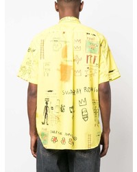 Chemise à manches longues imprimée jaune Junya Watanabe