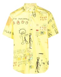 Chemise à manches longues imprimée jaune Junya Watanabe