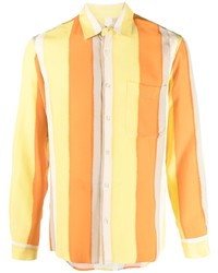 Chemise à manches longues imprimée jaune Sandro