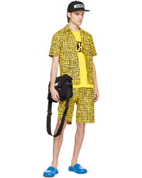 Chemise à manches longues imprimée jaune Moschino