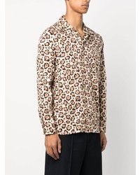 Chemise à manches longues imprimée léopard beige FURSAC