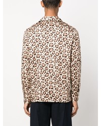 Chemise à manches longues imprimée léopard beige FURSAC