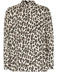 Chemise à manches longues imprimée léopard beige Wacko Maria