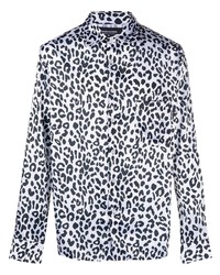 Chemise à manches longues imprimée léopard blanche et noire Noon Goons