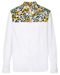 Chemise à manches longues imprimée léopard blanche Marni