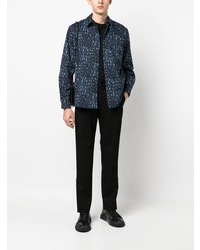 Chemise à manches longues imprimée léopard bleu marine A.P.C.