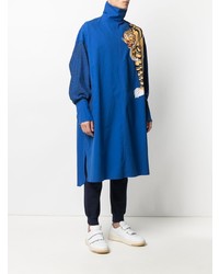 Chemise à manches longues imprimée léopard bleue Kenzo