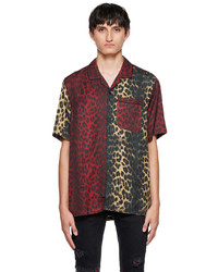 Chemise à manches longues imprimée léopard bordeaux Ksubi