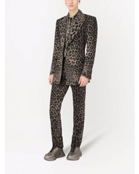 Chemise à manches longues imprimée léopard grise Dolce & Gabbana