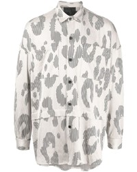 Chemise à manches longues imprimée léopard grise Off Duty