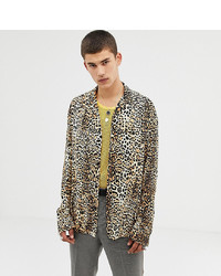 Chemise à manches longues imprimée léopard marron clair Collusion