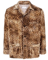 Chemise à manches longues imprimée léopard marron clair Ernest W. Baker