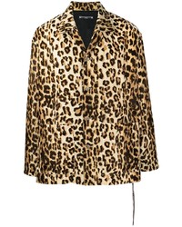 Chemise à manches longues imprimée léopard marron clair Mastermind World