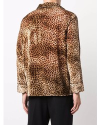 Chemise à manches longues imprimée léopard marron Ernest W. Baker