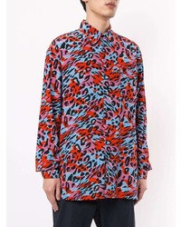 Chemise à manches longues imprimée léopard multicolore Marni