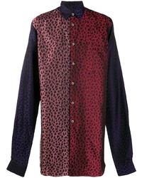 Chemise à manches longues imprimée léopard multicolore Comme Des Garcons Homme Plus