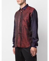 Chemise à manches longues imprimée léopard multicolore Comme Des Garcons Homme Plus