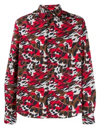 Chemise à manches longues imprimée léopard multicolore Marni