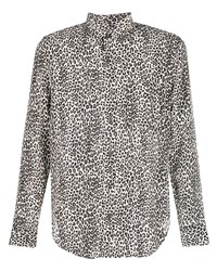 Chemise à manches longues imprimée léopard noire Equipment