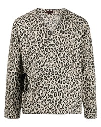 Chemise à manches longues imprimée léopard olive Clot